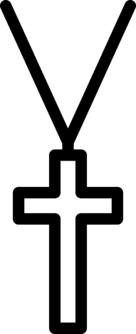 Necklace Cross Outline Drawing Svg Vector, Free Vectors File